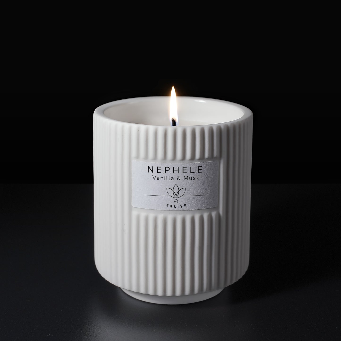 Nephele Candle with burning flame